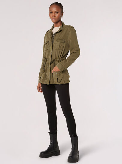 Drawstring Waist Utility Jacket