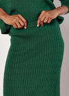 Fine Knit Cable Midi Skirt, Green, large