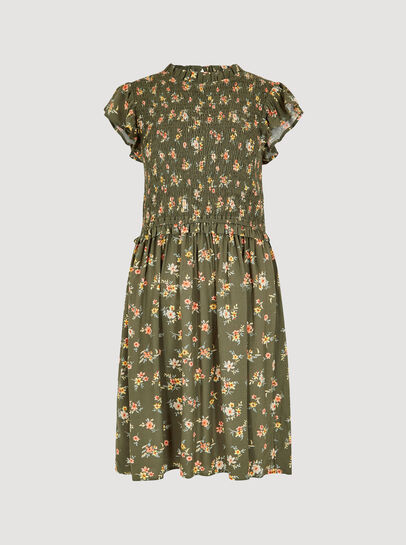 Floral Bunch Smocked Mini Dress