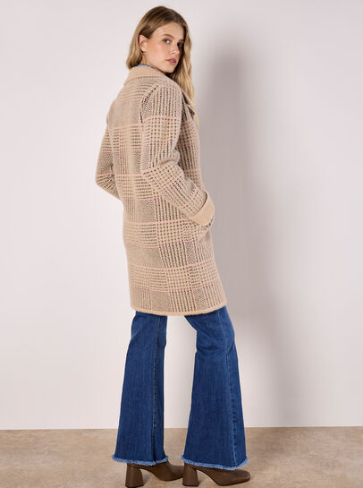 Heritage Check Fluffy Knit Coat