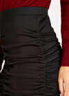 Black Ruched Skirt, Black, large