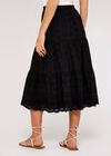 Broderie Anglaise Midi Skirt, Black, large
