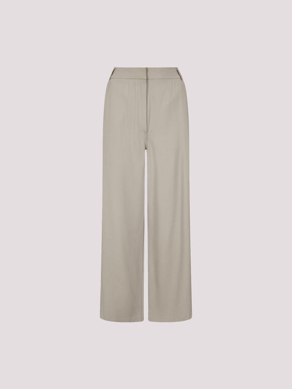 Tailored Straight-Leg Trousers, Stone, large