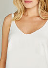 Strappy V Neck Vest Top, Cream, large