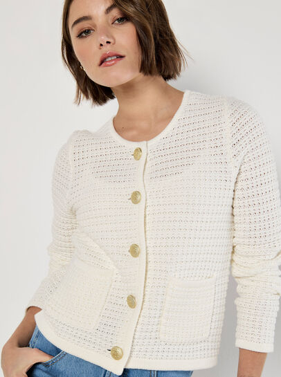 Waffle Knit Cardigan