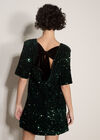 Sequin Embellished Mini Dress, Green, large