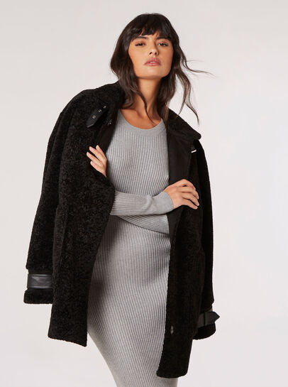 Tight Knit Borg Oversized Coat