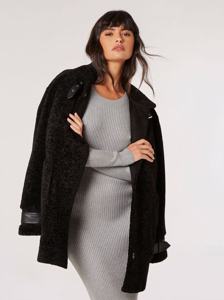 Tight Knit Borg Oversized Coat