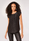 Animal Lurex Jacquard Top, Black, large