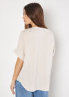 Textured Cotton Pleat Front Top, Stone, large