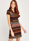Chevron Stripe Dress, Mustard, large