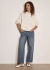 Plait Knit Batwing Jumper, Cream, large