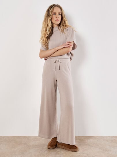 Soft Knit Wide Leg Trousers
