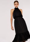 Star Jacquard Midi Dress, Black, large