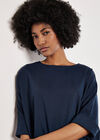 Jersey Knit Batwing Top, Navy, large
