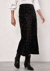 Star Velvet Midi Skirt, Black, large