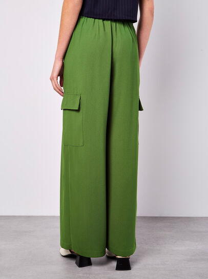 Wide Leg Fluid Cargo Trousers