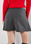 Pinstripe Pleat Mini Skort, Grey, large