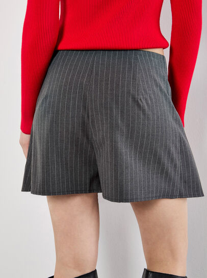 Pinstripe Pleat Mini Skort