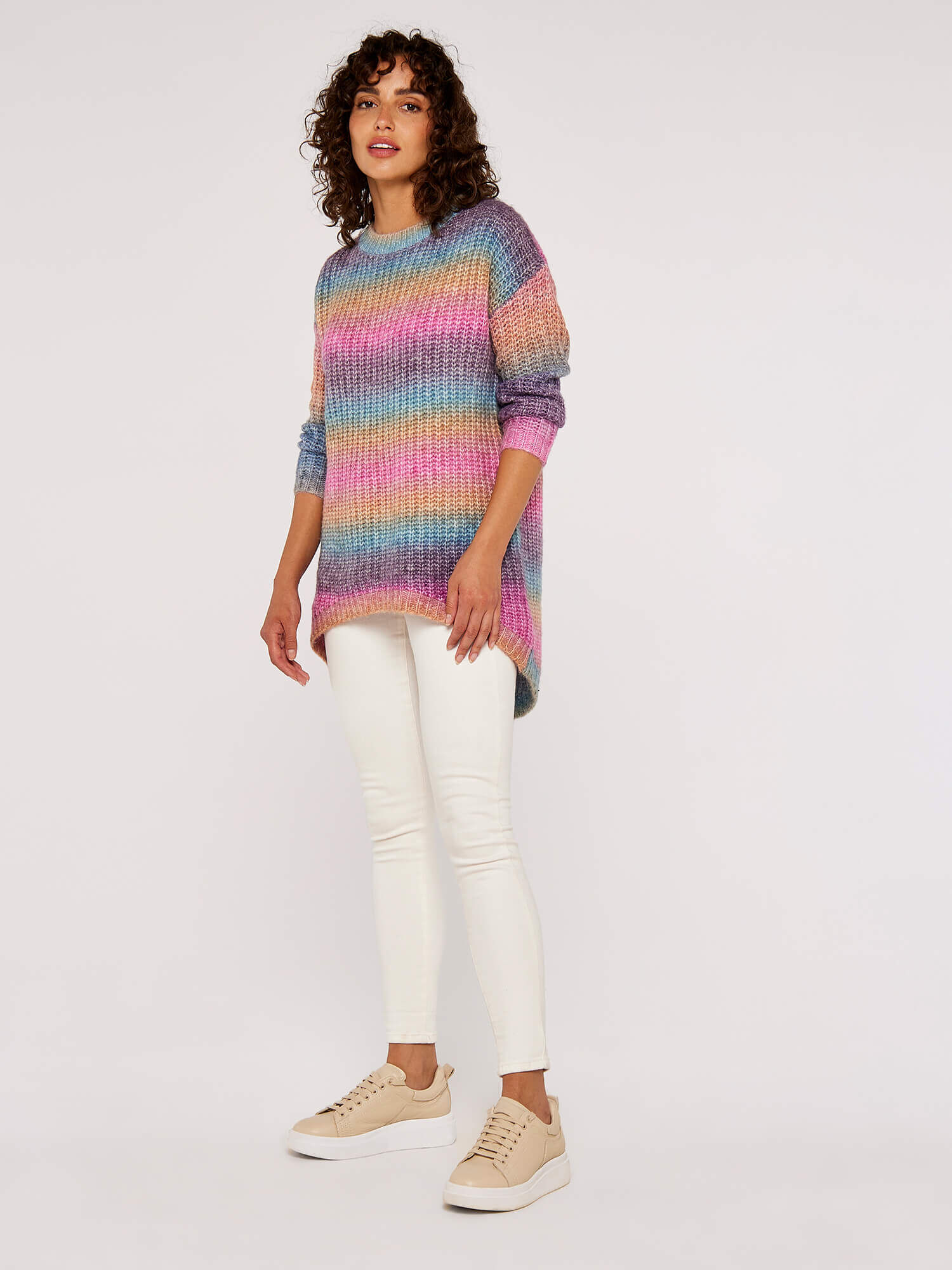 Plus size rainbow jumper top