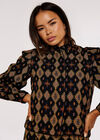 Tribal Jacquard Jacket, Black, large