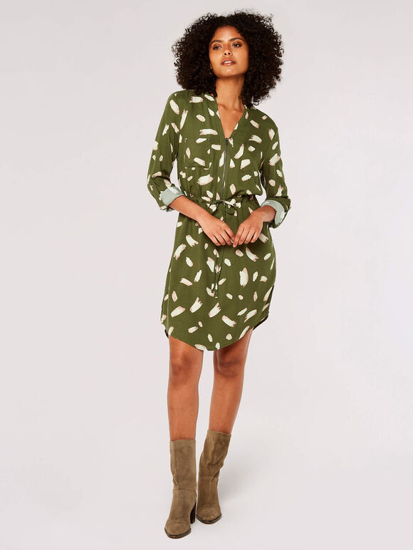 Utility Mini Dress , Khaki, large