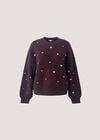 Embroidered Heart Jumper, Plum, large
