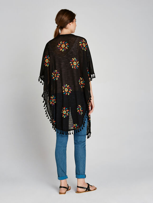 Black Daisy Leaf Chain Cover Up, Black, large