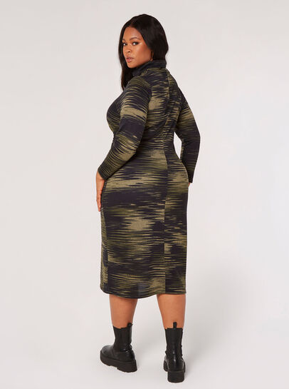 Texture Print Jersey Midi Dress
