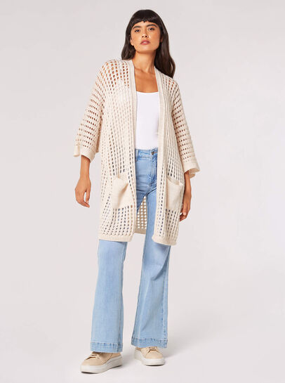 Star Motif Open Knit Cardigan