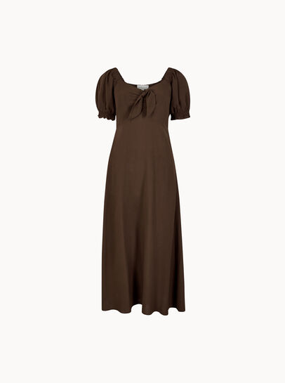 Tie Detail Milkmaid Midaxi Dress