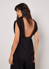 Wide Leg Cotton Jumpsuit, Black, large