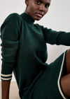 Tipped Knitted Jumper Midi Dress, Green, large