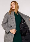 Double-Breasted Boucle Coat, Grey, large