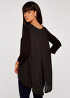 Studded Overlay Top, Black, large