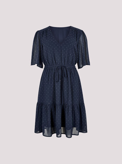 Diamante Chiffon Mini Dress