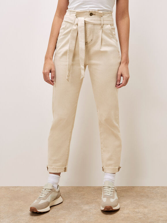 Stella Mom Jeans, Cream, large