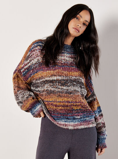 Boho Stripe Oversized Jumper