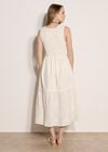 Embroidered Floral Tiered Maxi Dress, Cream, large