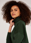 Roll Neck Knit Jumper Dress, Green, large