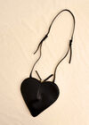 Leather Heart Bag, Black, large