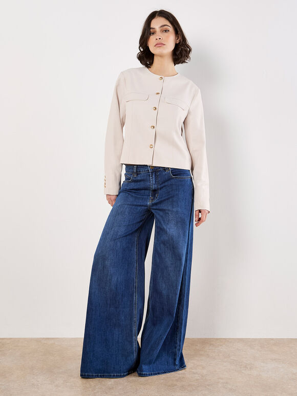 Tailored Lightweight Jacket, Stone, large
