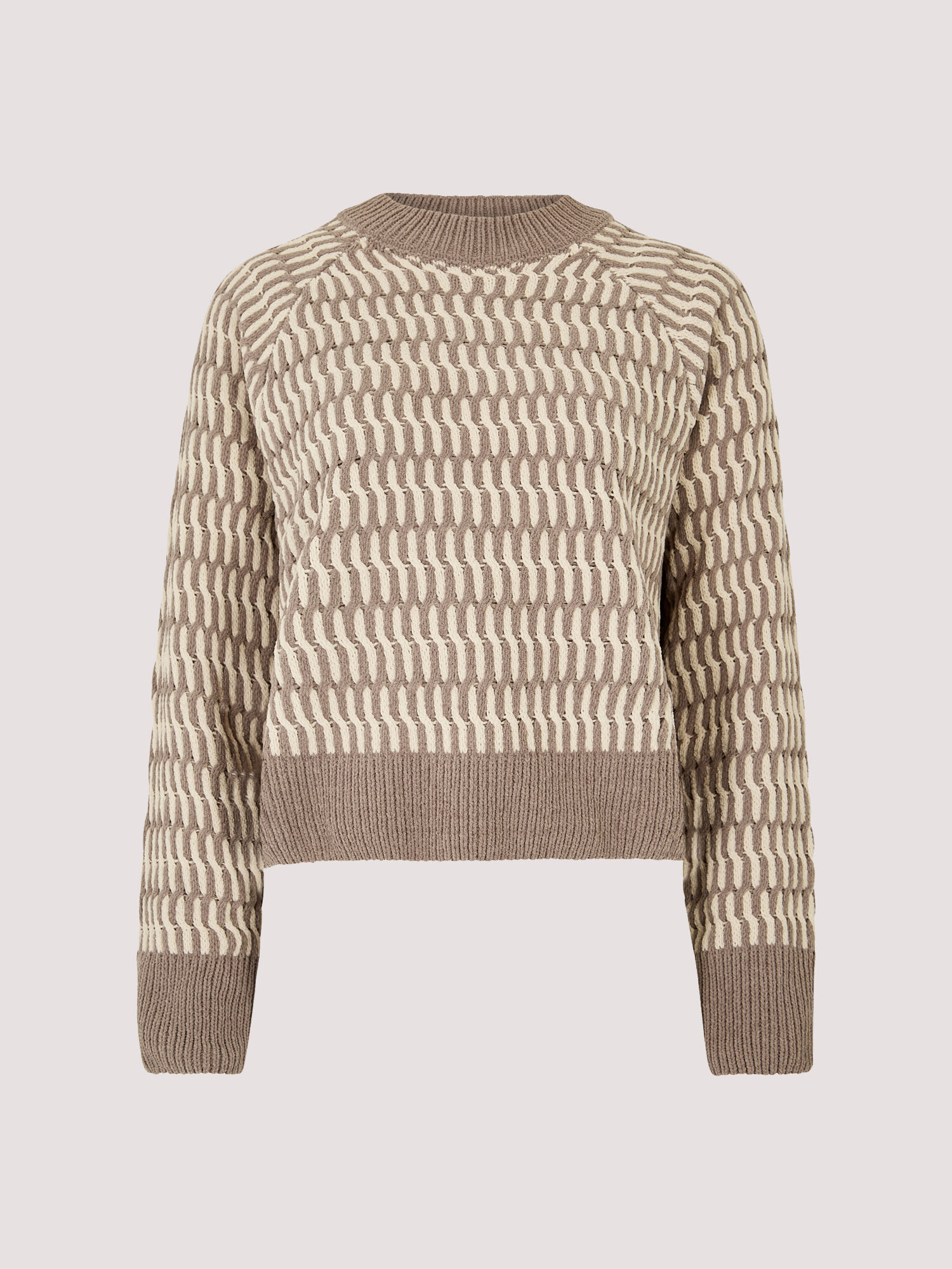 Cropped Chenille Twisted Cable Jumper