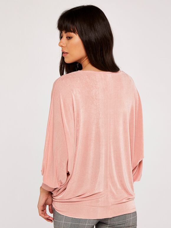 Knot Front Top, Pink, large