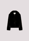 Short Opulent Fur Coat, Black, large