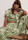 Palm Print Midi Skirt, Cream, large