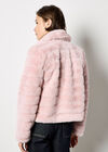 Faux Fur Panel Short Jacket, Pink, large