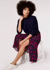 Floral Split Midi Dress, Navy, large