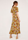 Floral Angel Sleeve Dress, Yellow, large