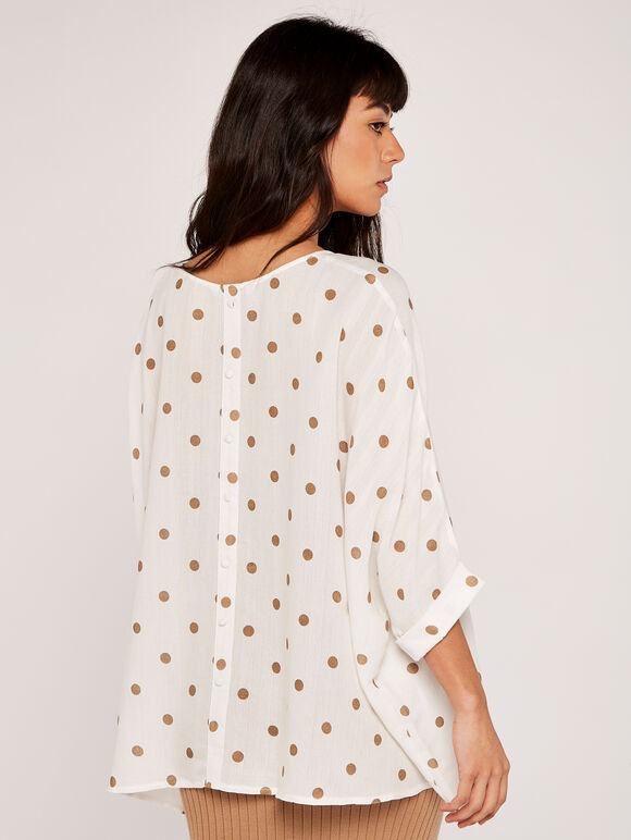 Polka Dot Top, Cream, large